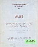Acme-Acme Spot Welding AR AP Operations and Parts Manual 1965-AP-AR-01